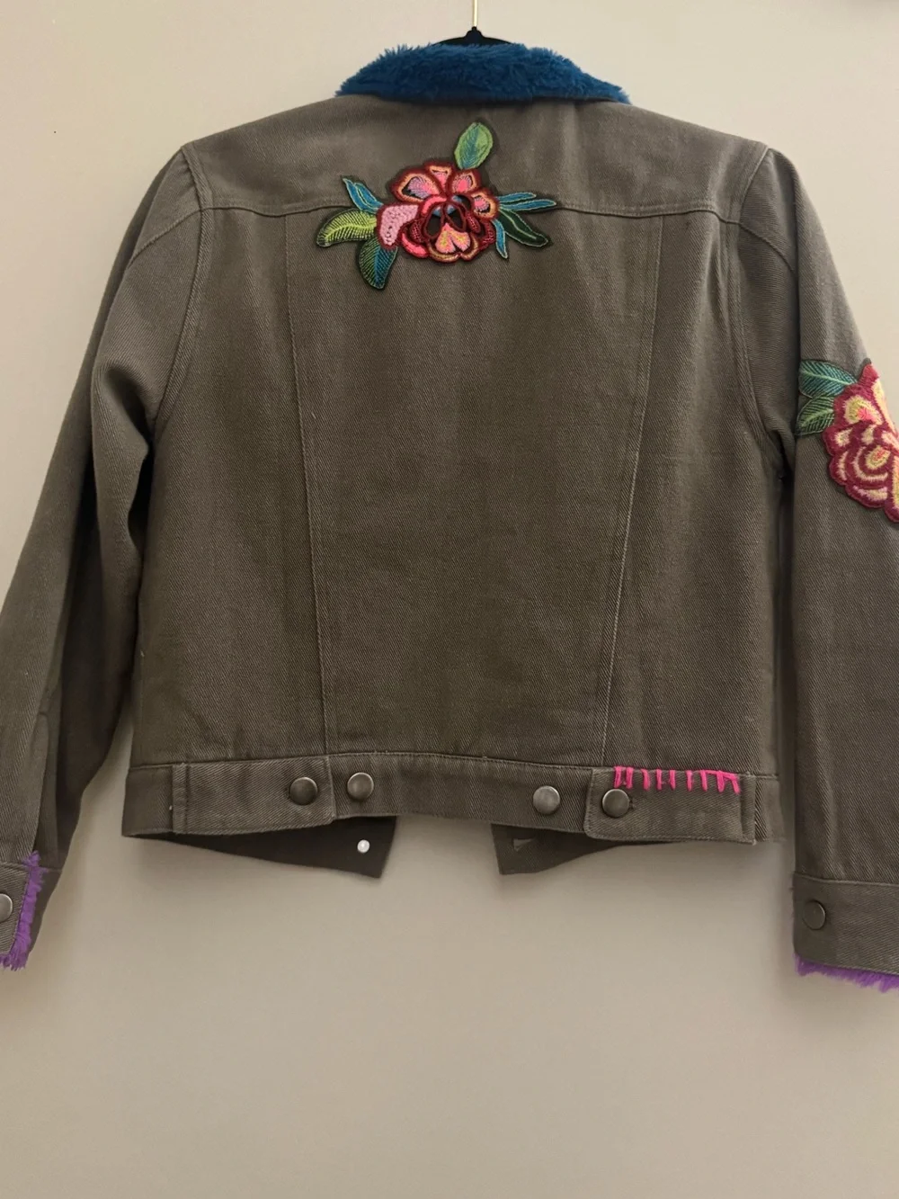 Natural Life Embroidered Sherpa Utility BOHO Jacket